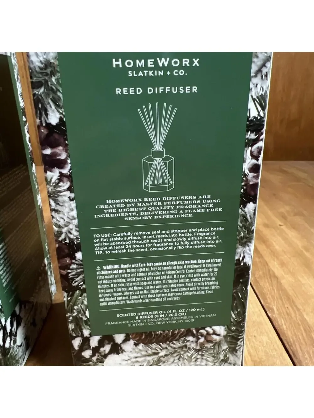 HOMEWORX by Harry Slatkin “Frozen Balsam” Reed Diffuser 4oz NIB, Set Of 2